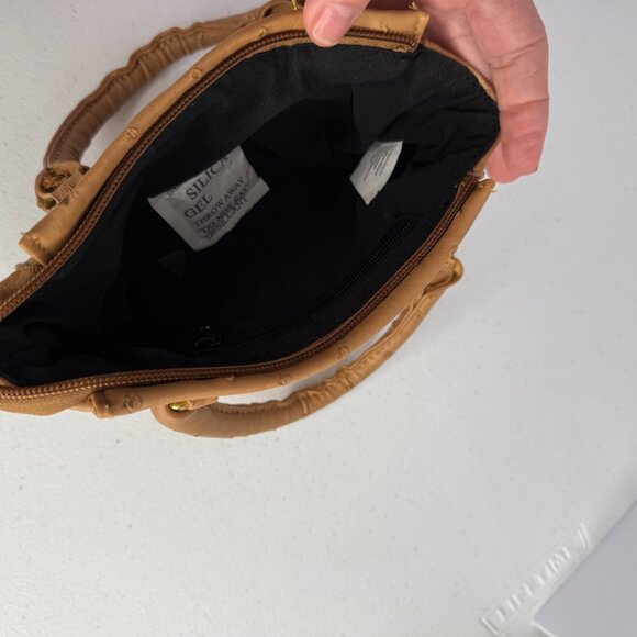 Lori‎ Greiner Tan Mini Satchel Purse with Gold Accents - Picture 7 of 9